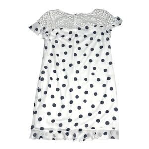 Karl Lagerfeld Womens White and Polka-Dot Dress Size 12